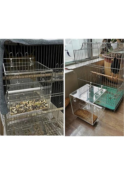 Kafes Kuş Besleyicisi Için Dağınık Kuş Besleyici Yok Kafes Için Otomatik Kuş Besleyici, Akrilik Kuş Besleyici Parrot Kafes Yiyecek Besleyici (Yurt Dışından) fırsatları