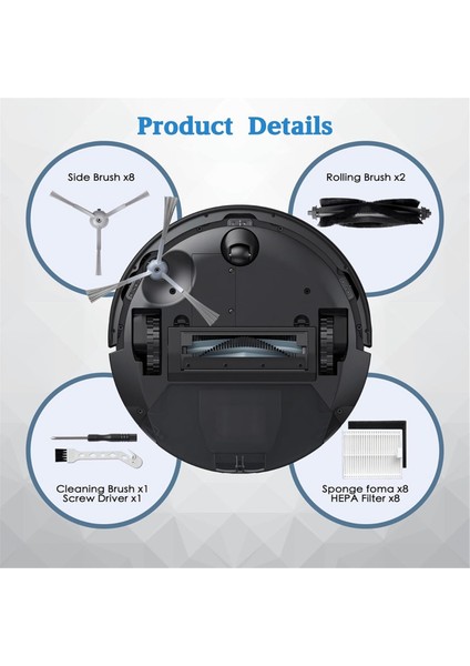 Eufy L60/ L60 Ses/ L50/ L50 Ses Vakum Robotu Için, Yedek Aksesuar Seti Ana Yan Fırçalar Hepa Filtreleri Yedek Parçalar (Yurt Dışından) indirimleri