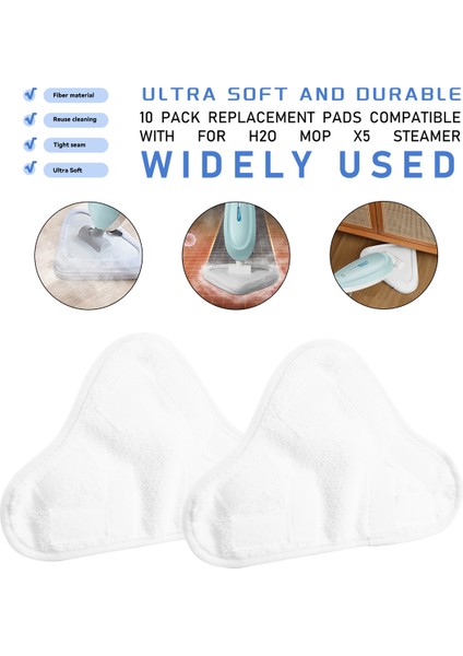 Yedek Pedler H2O H20 Mop X5 Buharlı Temizleyici Buhar Mop Kumaş Köpekbalığı Mop Bez Kapağı 10 Paket (Yurt Dışından) indirimleri