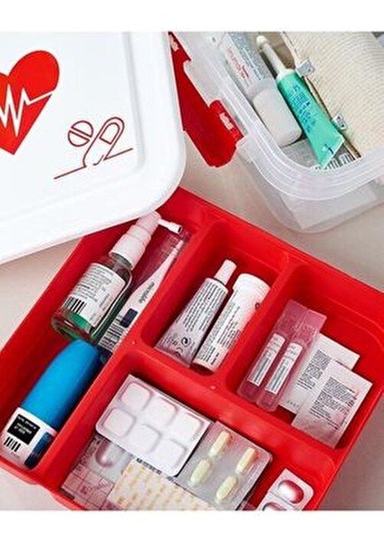 Ecza Kutusu Sağlık Ürünleri İçin Kapaklı Depolama Kutusu 11 cm Genişlik