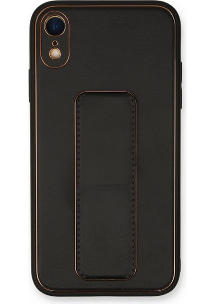 iPhone Xr Kılıf Coco Deri Standlı Kapak - Siyah