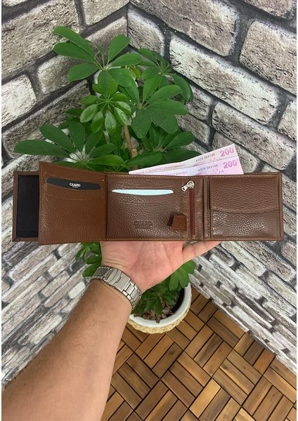 Taba Hakiki Deri Bozuk Para Bölmeli Yatay Model Klasik Erkek Cüzdanı - GRD250920WT208 modelleri
