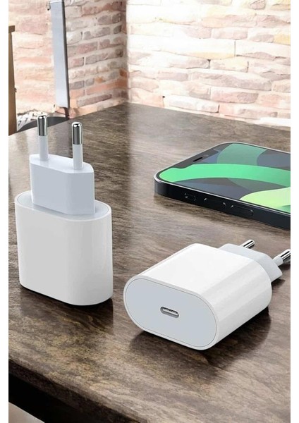 Allzey Şarj Aleti Ios 15/15 Pro Max Uyumlu Şarj Adaptörü ve Kablosu
