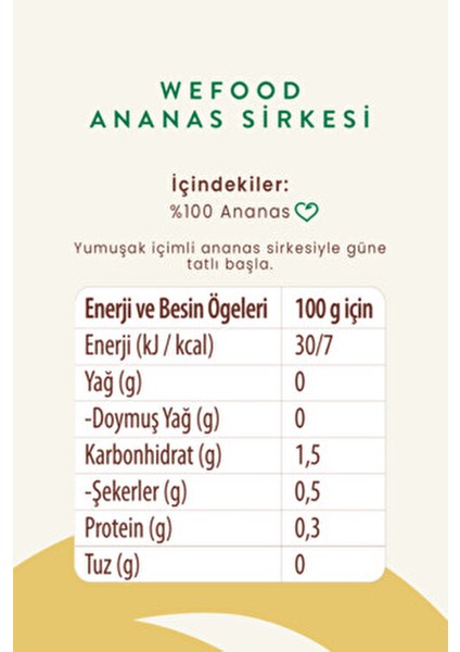 Ananas Sirkesi 500 ml 2'li Yumuşak İçim Doğal Fermente Ürün Türkiye Menşeli indirimleri