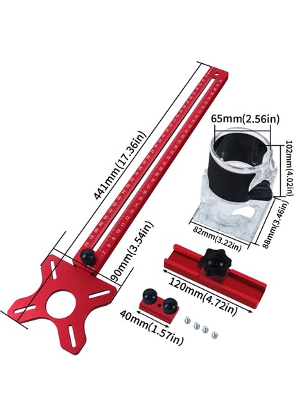 4 In 1 Yönlendirici Freze Groove Bracket-Cabinet Donanım Jig Yönlendirici Dairesi Kesme Jig Punch Yönlendirici Freze Groove Braket (Yurt Dışından) modelleri