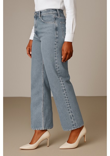 Cedy Denım Kadın Palazzo Yüksek Bel Cotton Jean Pantolon