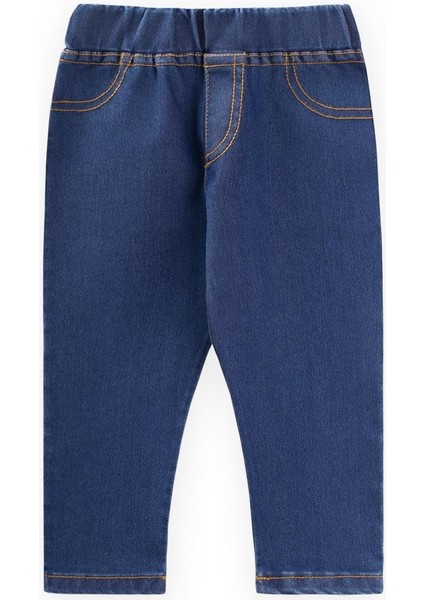 Sahte Cepli Tayt Pantolon 1-7 Yaş Mavi