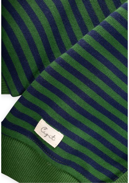 Çizgili Triko Hırka 0-4 Yaş Haki Lacivert modelleri