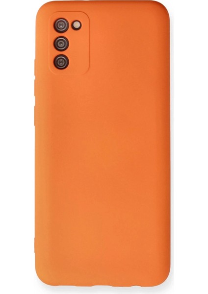 Samsung Galaxy A02S Kılıf Nano Içi Kadife Silikon - Turuncu