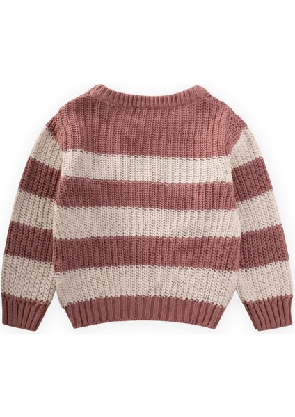 Selanik Çizgili Triko Kazak 2-8 Yaş Gül Kurusu fiyatları