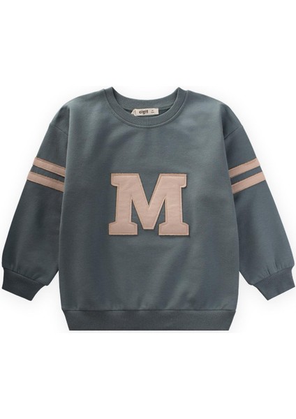 Aplikeli Sweatshirt 3-9 Yaş Çağla Yeşili