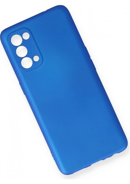 Oppo Reno 5 Kılıf First Silikon - Mavi modelleri