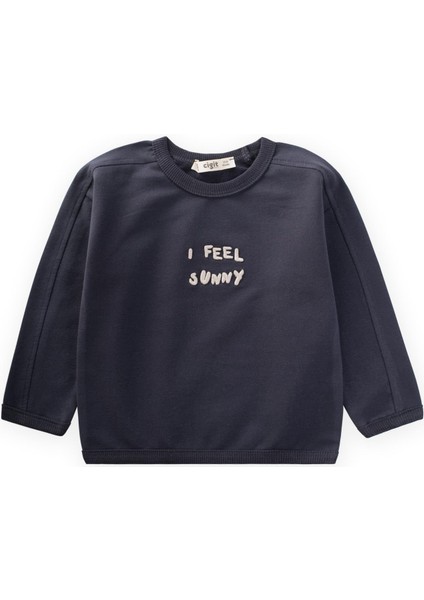 Nakışlı Sweatshirt 1-7 Yaş Antrasit