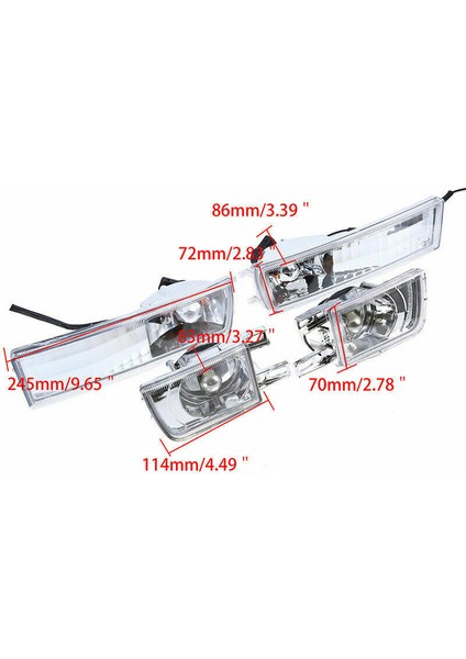 4pcs Ön Tampon Temiz Sis Dönüş Sinyali Işık Lambası Lh &amp; Rh Için Mk3 Golf Jetta 1993-1998 (Yurt Dışından) modelleri