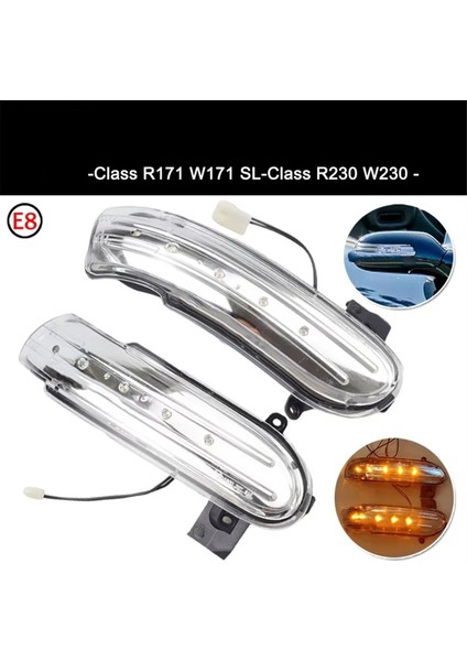 1 Çift Araba Dikiz Aynası Dönüş Sinyali Akış Lambası Mercedes Benz 2008 A1718200421 / A1718200321 Kristal -Flashing (Yurt Dışından) fırsatları