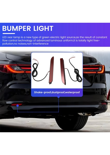LED Araba Arka Tampon Reflektör Kuyruk Fren Lambası Toyota Camry Reiz Için Sienna Innova Lexus Isf GX470 RX300 (Iki Işlev) (Yurt Dışından) fırsatları