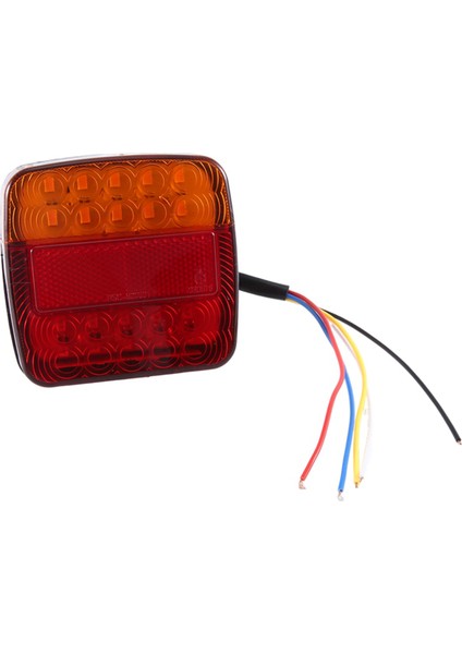 12V LED Kare Lamba Iki Renkli Kuyruk Lambası Evrensel Araba Malzemeleri Kırmızı Kapak (Yurt Dışından)