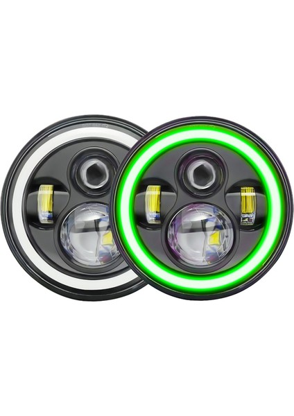 7 Inç Halo LED Far Hi/lo Işın Yeşil Drl Amber Sinyal Işığı Jeep Wrangler Jk Tj Cj (Yeşil) (Yurt Dışından) modelleri