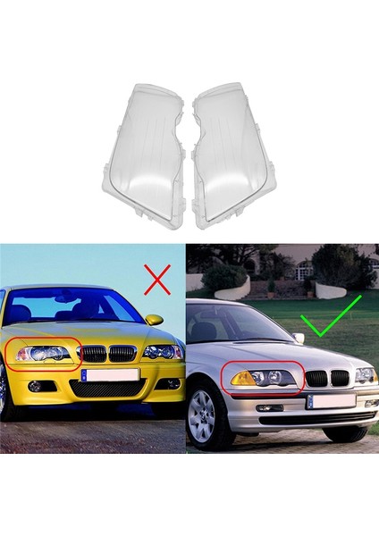 For-Bmw 4 Kapı E46 3 Serisi 1998-2001 Sol Far Kabuk Lambası Gölgesi Şeffaf Lens Kapak Far Kapağı (Yurt Dışından) fiyatları