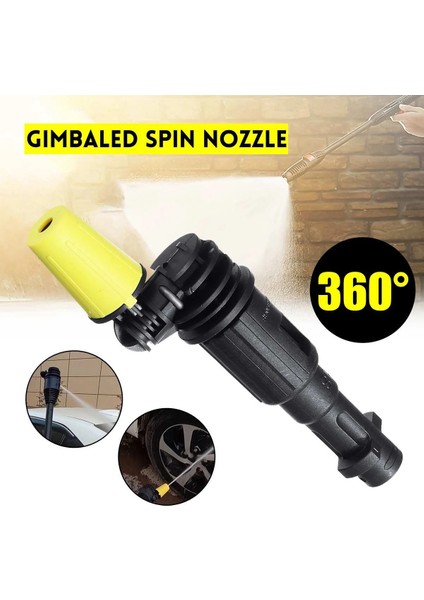 Yıkama Gun Nozul 360 Derece Gimbaled Dönen Nozul Basınç Yıkayıcı Püskürtme Nozumu Karcher K2-K7 Tetik-Gun (Yurt Dışından) fiyatları