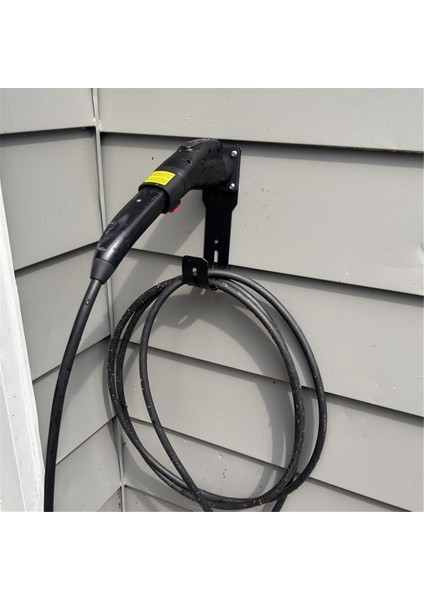 Ev Şarj Cihazı Tutucu J1772 Nozul Dock ve J-Hook Kombinasyon Duvar Montajı, Ev Şarj Corger Duvar Kanca Kablo Tutucu (Yurt Dışından) fırsatları