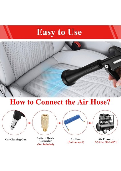 Kauçuk Koruma ve Pirinç Ayarlanabilir Hava Akışı Nozul ile Hava Temizleme Nozeti Kompresör Pnömatik Alet Için Hava Nozeti (Yurt Dışından) modelleri