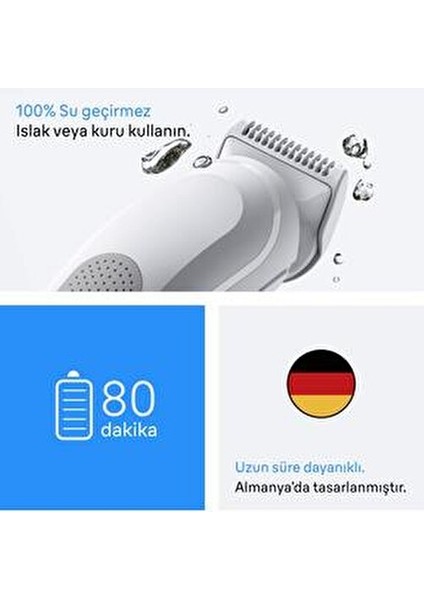 Vücut Tıraş Makinesi Series 3, +3 Aksesuar, Su Geçirmez, BG3530