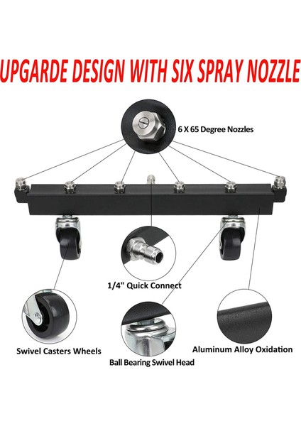 Yüksek Basınçlı Yıkayıcı Alt Takımı Temizleyici, 6 Nozul Bahçe Temizleme Makinesi 4000 Psi Su Süpürge Temizleme Aracı Kiti (Yurt Dışından) modelleri
