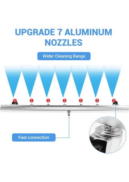 Yüksek Basınçlı Yıkayıcı Alt Takımı Temizleyici 7 Nozul Yol Temizleme Aracı, 4000 Psi Yol Temizleme Makinesi (Yurt Dışından) indirimleri