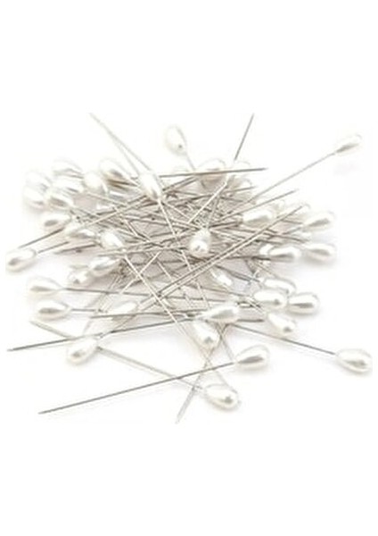 Uzun Toplu Iğne Motif Başlı 50 Adet Beyaz Estetik Dikiş Projeleri İçin fiyatları