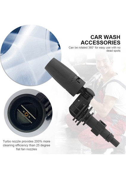 Yüksek Basınçlı Su Tabancası 360 ° Derecelik Dönen Nozul, Araba Yıkamak Için Karcher Için Düz Su Jeti Veya Düz Su Jeti Olabilir (Yurt Dışından) indirimleri