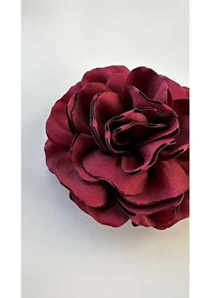 Bordo Kumaş Çiçek Broş 10 cm Yetişkin Kadınlar İçin Şık Tasarım Aksesuar fiyatları