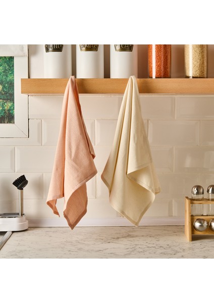 Myhome Fabia 2'li Kurulama Bezi - Ekru / Pudra - 40X60 cm