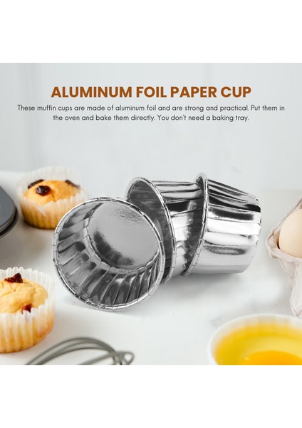 50PCS Alüminyum Folyo Kek Bardakları Tek Kullanımlık Çörek Astarları Pişirme Fincanları Alüminyum Kek Ucu Tava Ramekin Tutucuları Küçük Puding Fincan (Yurt Dışından) fiyatları