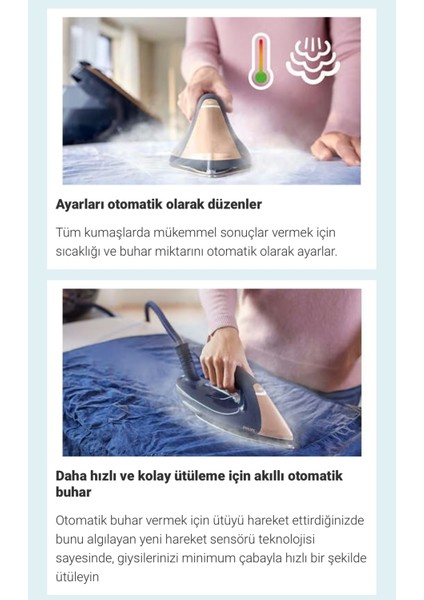 9 Bar Perfectcare 9000 Serisi Kumaş Tanıma Özellikli Taban Kameralı Premium Buhar Kazanlı Ütü, 3100WATT, 750G Güçlü Buhar + Lambader (Onerous) modelleri
