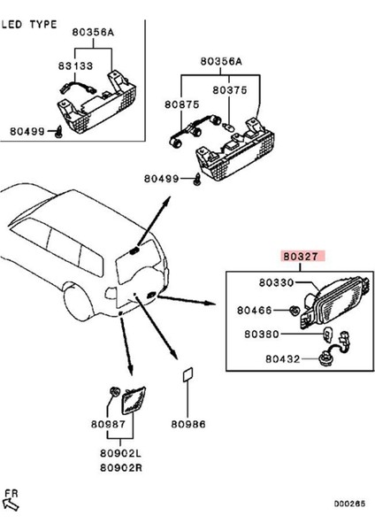 Araba Arka Sis Yedek Lastik Tabak Fren Fren Lambası Mitsubishi Pajero V93 V95 V87 V98 V97 2007-2015 6430A133YB (Yurt Dışından) fiyatları