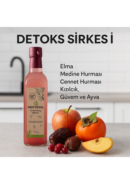 Detoks Sirkesi Mix Doğal Fermante 500 ml Elma,medine Hurması,cennet Hurması,kızılcık,güvem,ayva
