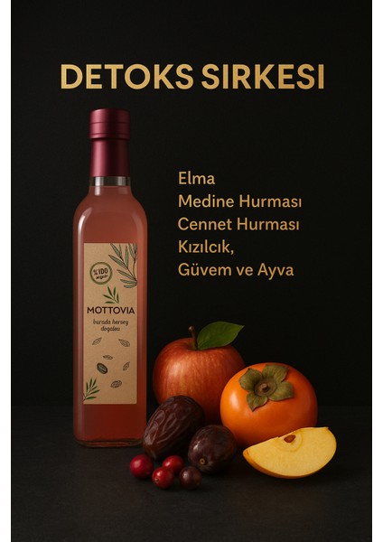 Detoks Sirkesi Mix Doğal Fermante 500 ml Elma,medine Hurması,cennet Hurması,kızılcık,güvem,ayva fiyatları