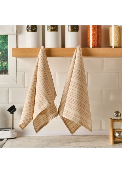 Myhome Lulea 2'li Kurulama Bezi - Krem - 40X60 cm