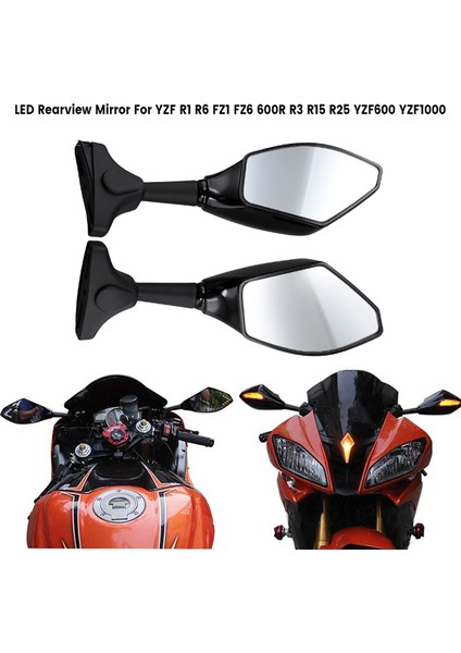 Motosiklet LED Dikiz Aynası Yamaha Yamaha Yzf R1 R6 Fz1 Fz6 600R R3 R15 R25 YZF600 YZF1000 (Yurt Dışından) fırsatları