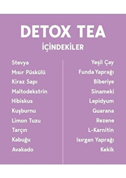 Detox Çayı Kuşburnu Aromalı 30 Şase Doğal İçerik ile 15 Günlük Kullanım