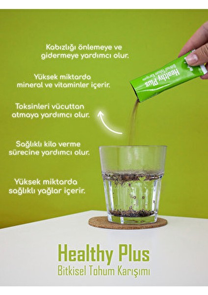 Healthy Plus Bitkisel Sağlık Çayı 18x10 gr Fesleğen ve Chia Tohumlarıyla Zenginleştirilmiş