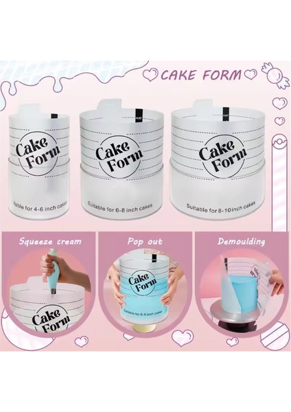 Kek için ayarlanabilir yuvarlak halka kalıbı, fondan için geri çekilebilir araçlar, köpük kek halkası, akrilik halka, kek aletleri 8inch (Yurt Dışından) modelleri