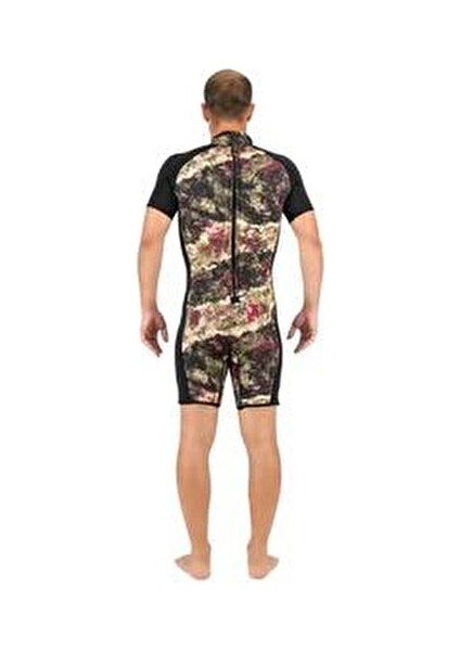 Hunter Kamuflaj Shorty Neopren Dalış Kıyafeti Erkek Kullanıma Uygun Kamuflaj Renk fırsatları