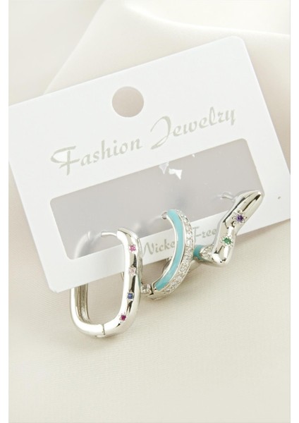 Wizard 3 Adet Yıldız Zirkon Taşlı Küpe-Sarı