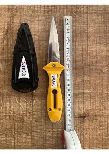 Spearo Dalış Bıçağı Sarı 420 Kalite Paslanmaz Çelik 8.5 cm Keskin Ağızlı indirimleri