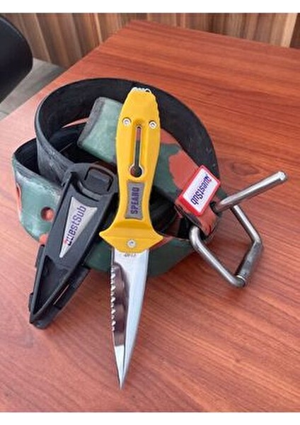 Spearo Dalış Bıçağı Sarı 420 Kalite Paslanmaz Çelik 8.5 cm Keskin Ağızlı