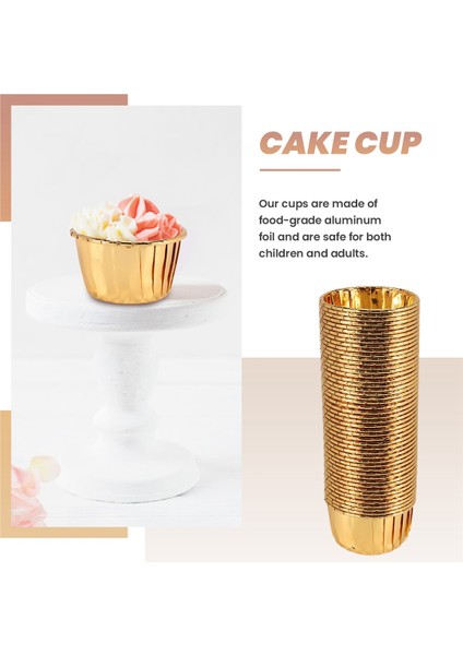 50PCS Alüminyum Folyo Kek Bardakları Tek Kullanımlık Çörek Astarları Pişirme Fincanları Alüminyum Cupcake Ucu Tava Ramekin Tutucuları Küçük Puding Fincanları (Yurt Dışından) modelleri