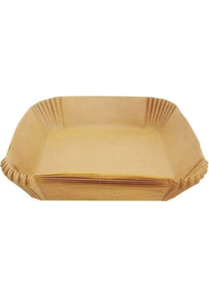 Hava Fritöz Pişirme Kağıdı 20 cm, 50 adet Hava Fritöz Fırın Kağıdı Su geçirmez ve Yağ Kanıtı Kahverengi (Yurt Dışından)