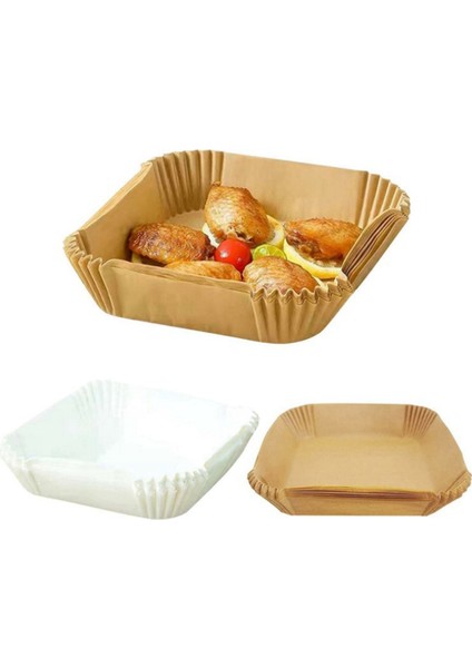 Hava Fritöz Pişirme Kağıdı 20 cm, 50 adet Hava Fritöz Fırın Kağıdı Su geçirmez ve Yağ Kanıtı Kahverengi (Yurt Dışından) fiyatları